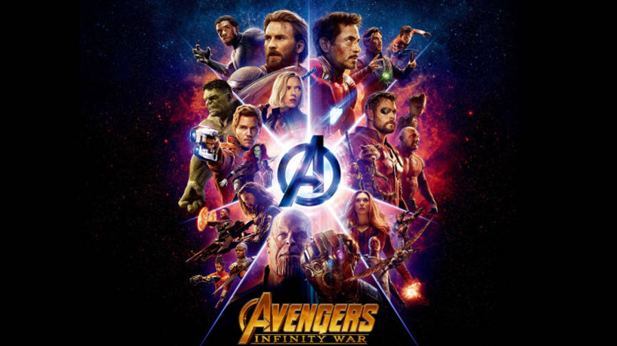 cool avengers 桌布 壁紙 — 復仇者聯盟3：無限之戰海報，英雄與反派在黑暗星空背景下進行宇宙大戰。