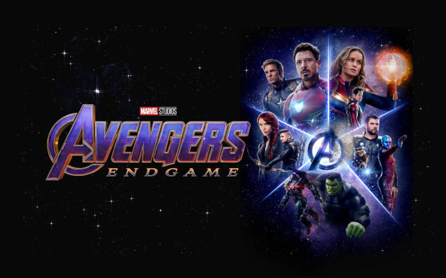 cool avengers 桌布 壁紙 — 復仇者聯盟4：終局之戰電影海報，英雄們在宇宙空間中帶有發光能量效果和星空背景。