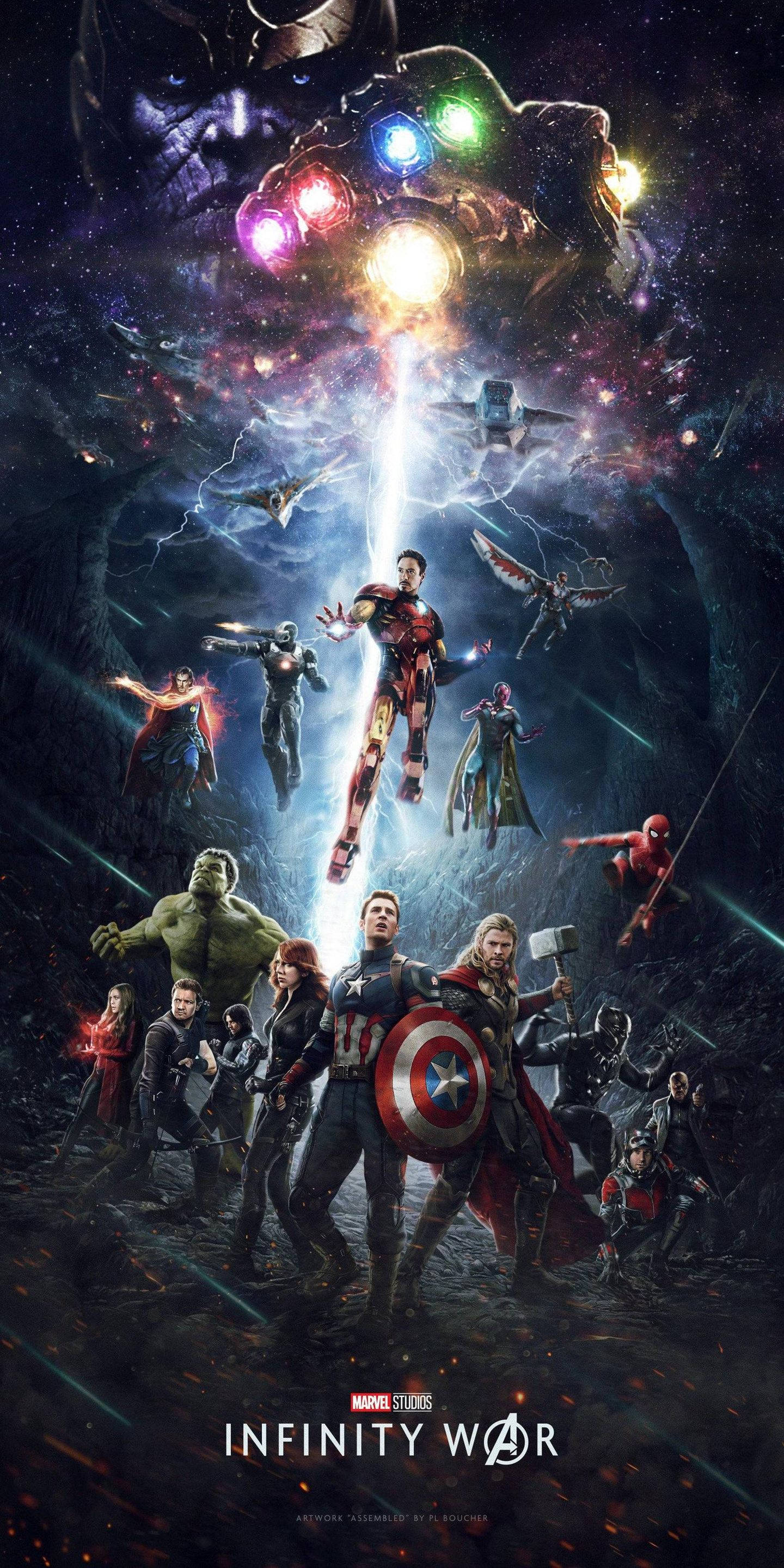 avengers android 桌布 壁紙 — 復仇者聯盟在星際虛空中集結，對抗揮舞著無限手套的薩諾斯，展開一場宇宙級戰鬥。