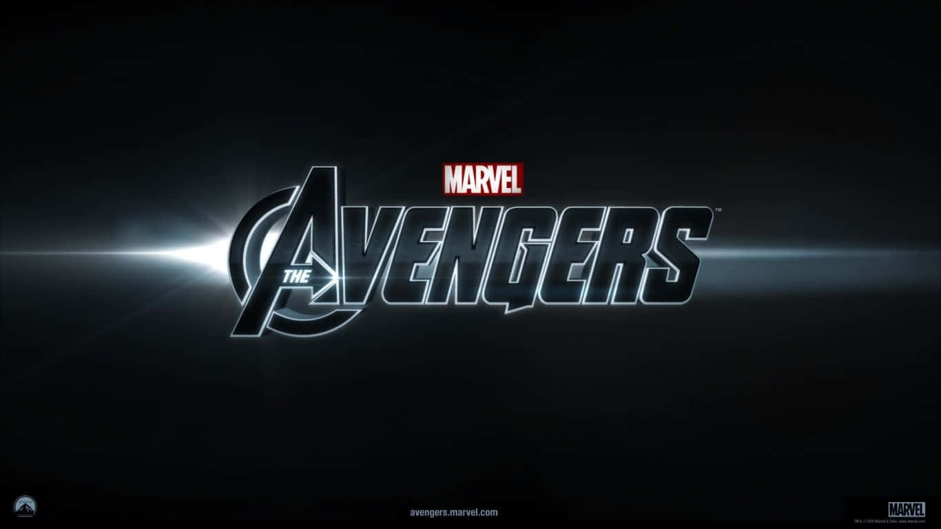1366x768 Marvel 桌布 壁紙 — 復仇者聯盟標誌在黑暗背景上發出明亮光線。