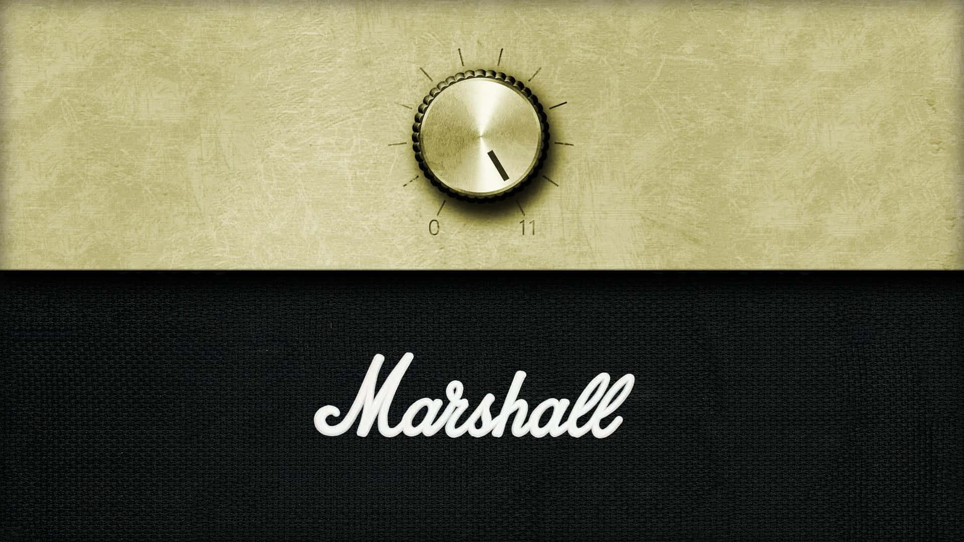 Marshall 桌布 壁紙 — 復古 Marshall 吉他音箱，帶有金屬旋鈕和紋理米色及黑色織物面板。