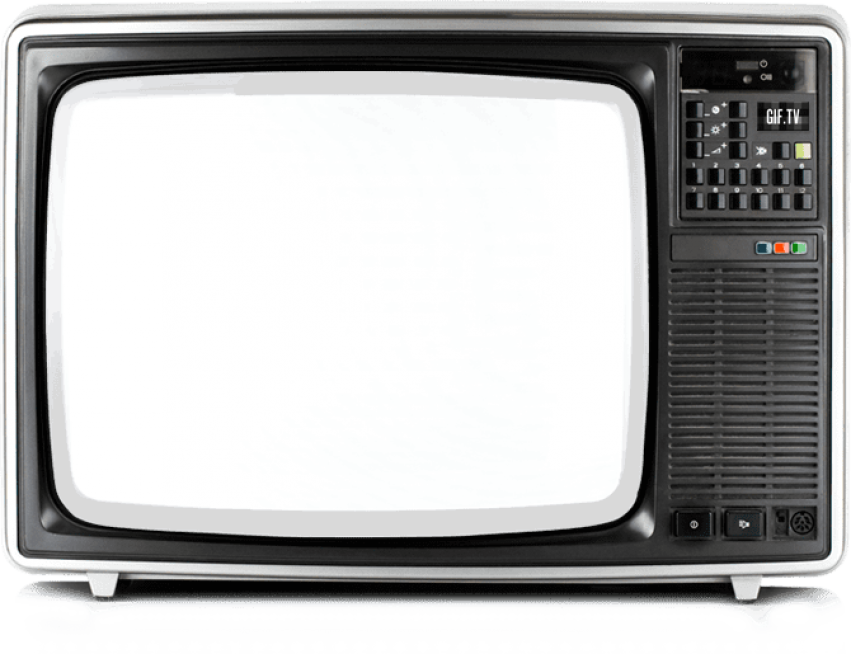 復古 桌布 壁紙 — 復古CRT電視，空白白色螢幕，帶有'CIF.TV'標籤的復古控制面板。