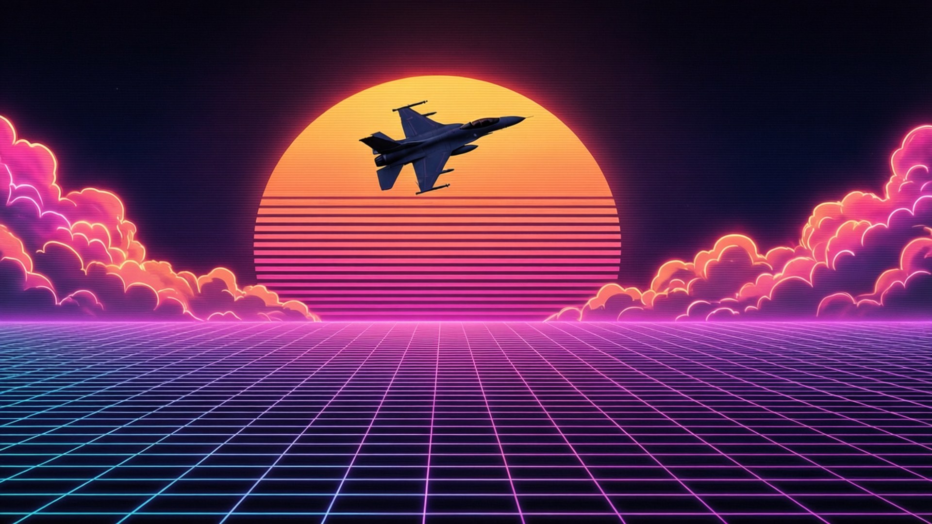 復古噴射機夕陽 壁紙
