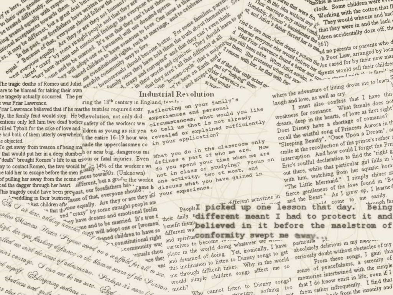 Newspaper Aesthetic 桌布 壁紙 — 復古報紙剪報拼貼，以舊紙張呈現歷史文字和粗體標題。