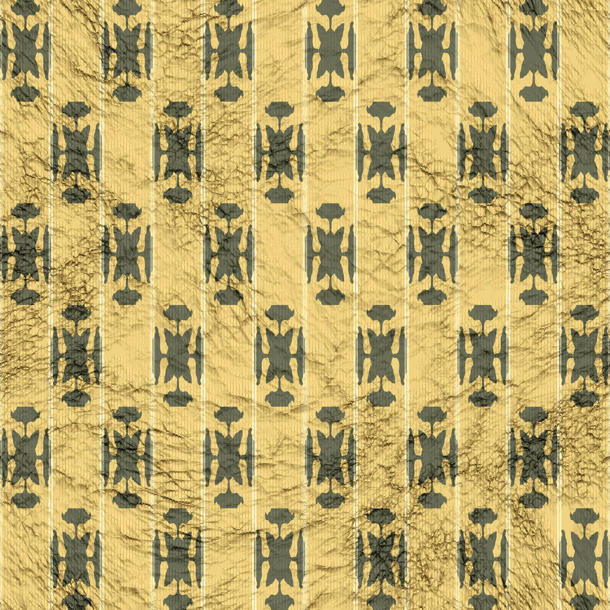 old 桌布 壁紙 — 復古壁紙，在帶有紋理的金黃色背景上重複深色幾何圖案。