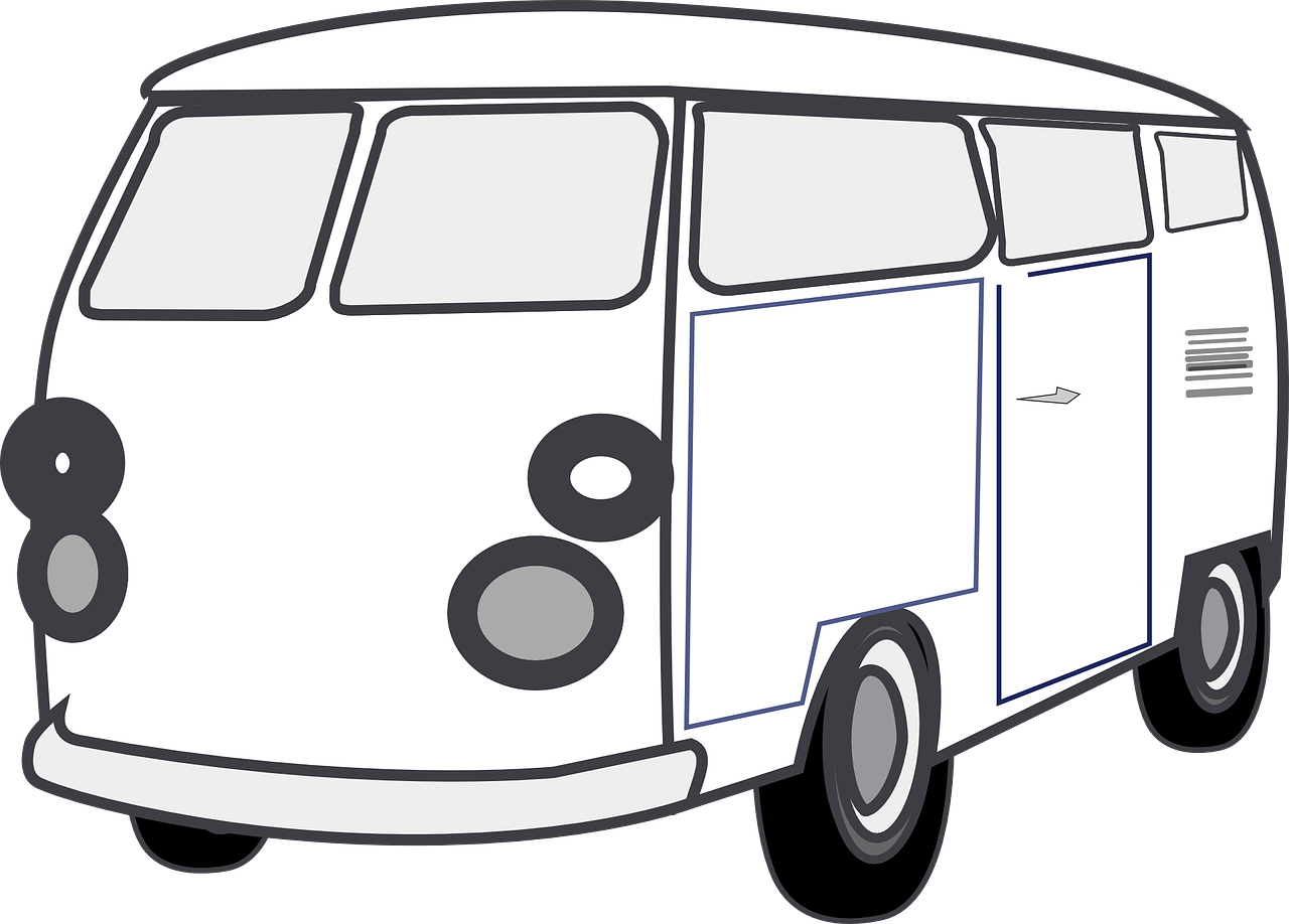 復古嬉皮露營車插畫 壁紙