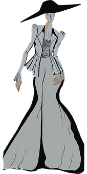復古時尚素描女性帽子 壁紙