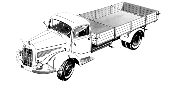 復古梅賽德斯卡車插圖 壁紙