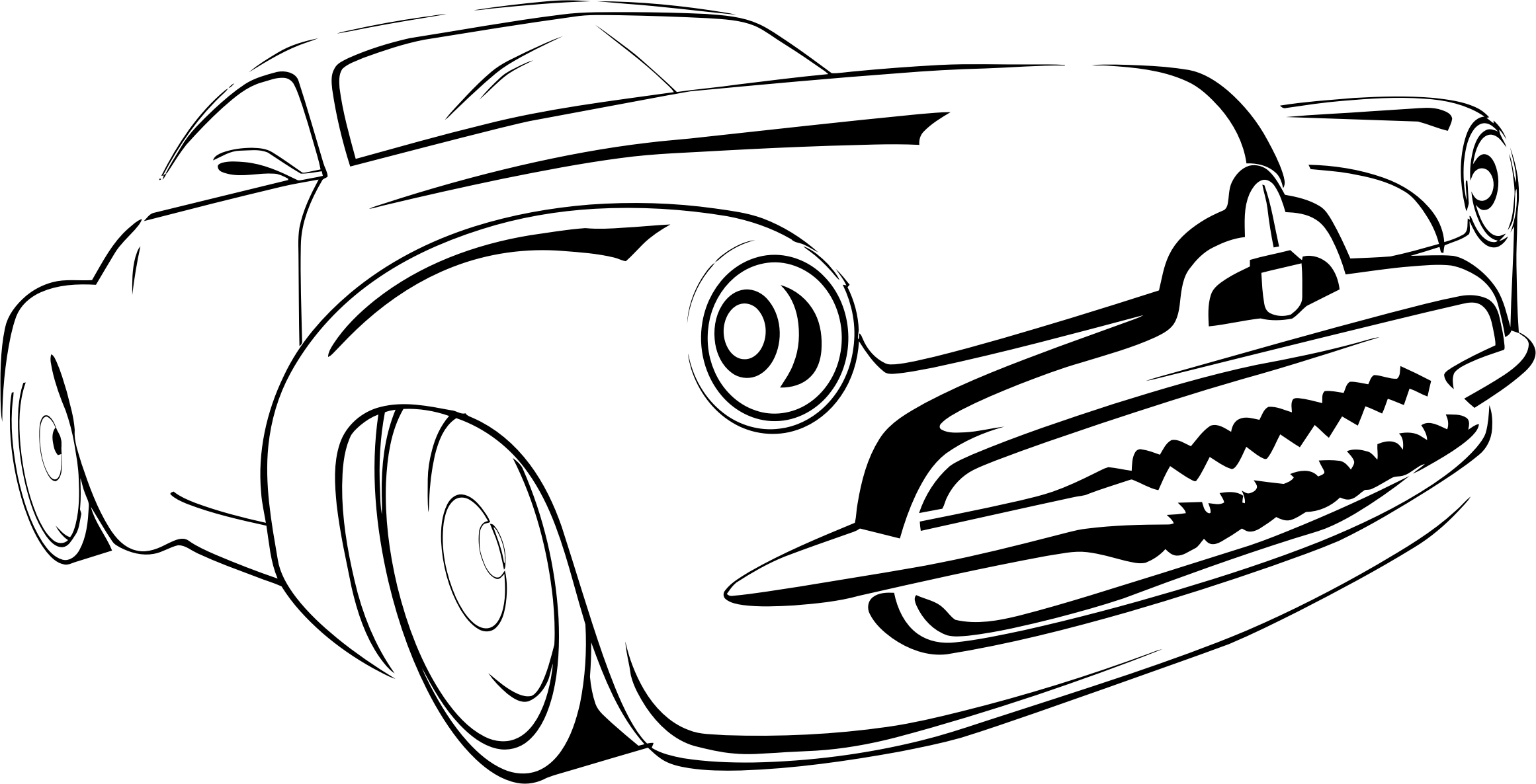 復古汽車線條圖 壁紙