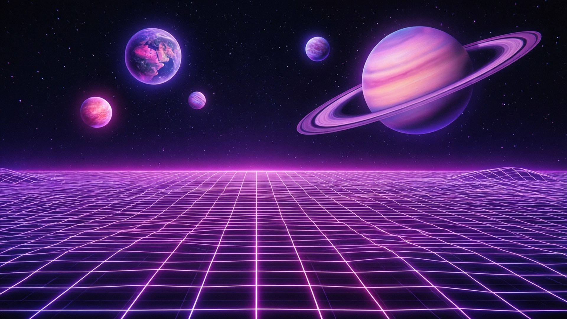 復古波太空 壁紙