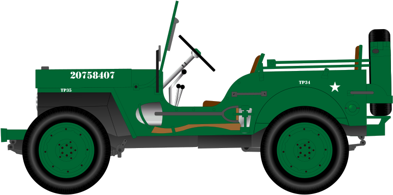 復古軍用吉普車側面視圖 壁紙