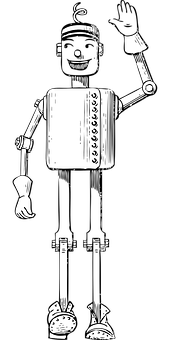 復古風格機器人插圖 壁紙