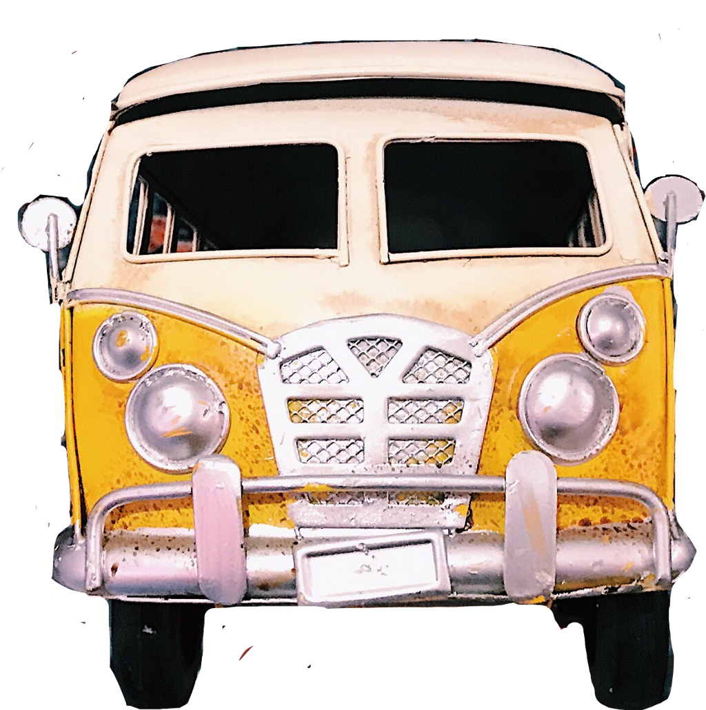 復古黃色嬉皮廂型車 壁紙