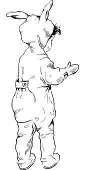 復活節兔子剪影 壁紙