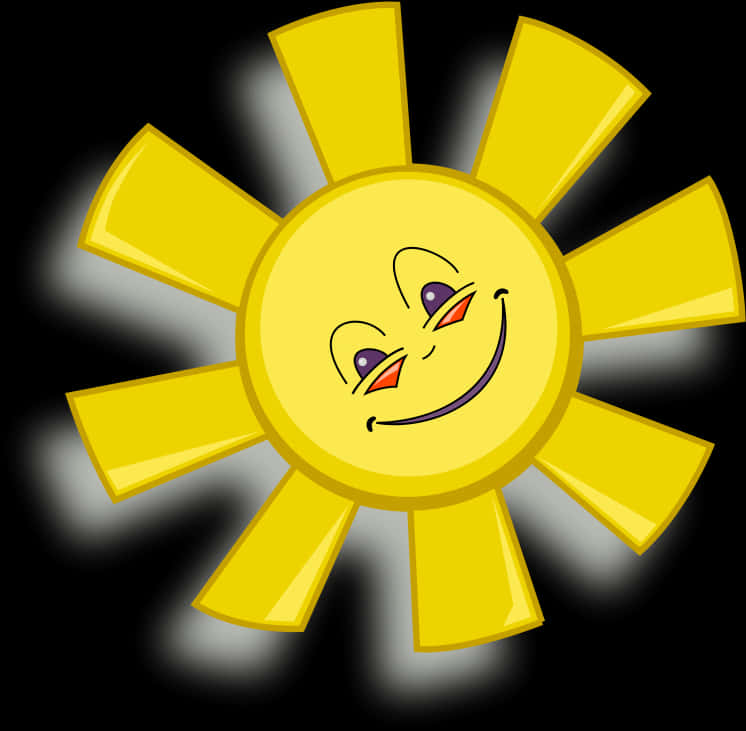 微笑卡通太陽插畫 壁紙