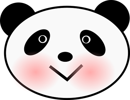 微笑卡通熊貓臉 壁紙