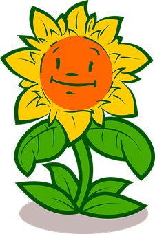 微笑向日葵卡通 壁紙