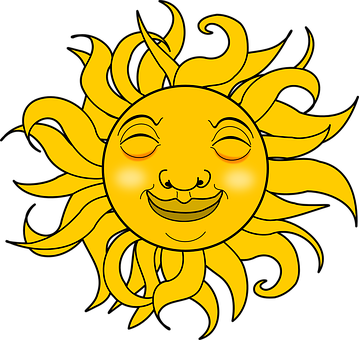 微笑太陽插畫 壁紙
