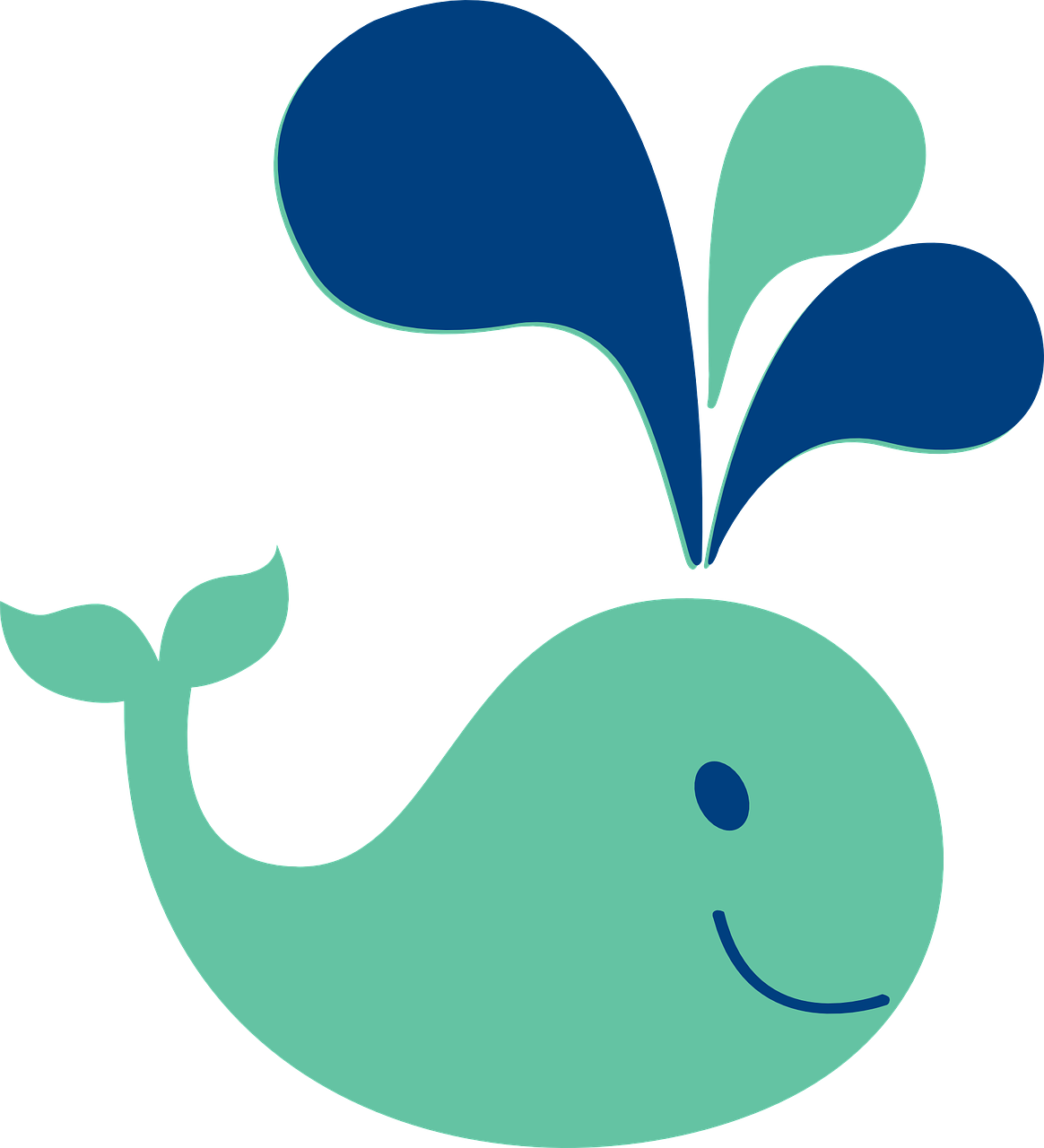 微笑的卡通鯨魚 壁紙