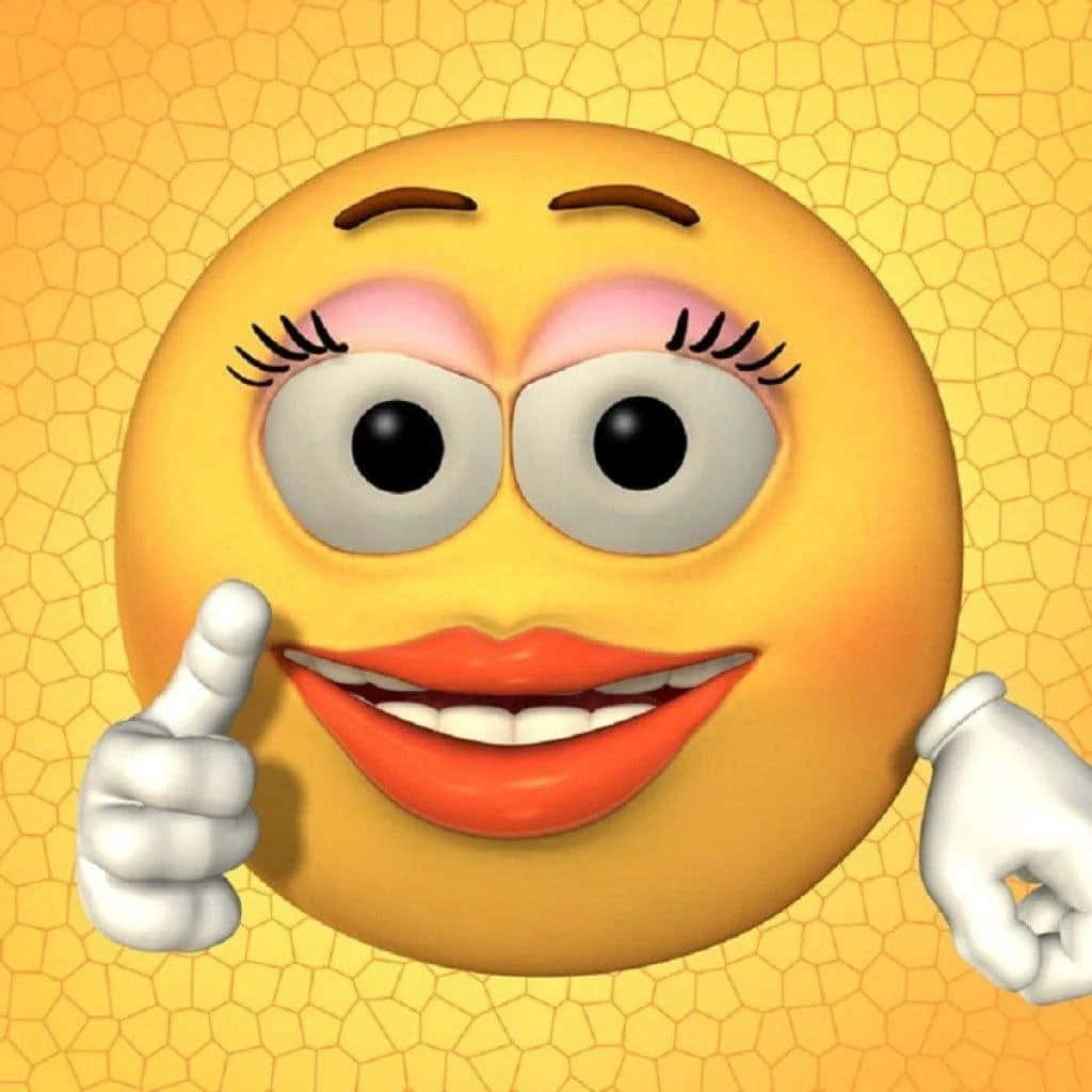 微笑表情豎起一根手指 壁紙