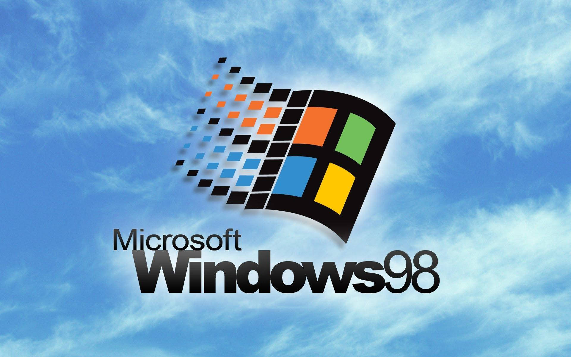 微軟Windows 98標誌在天空中 壁紙