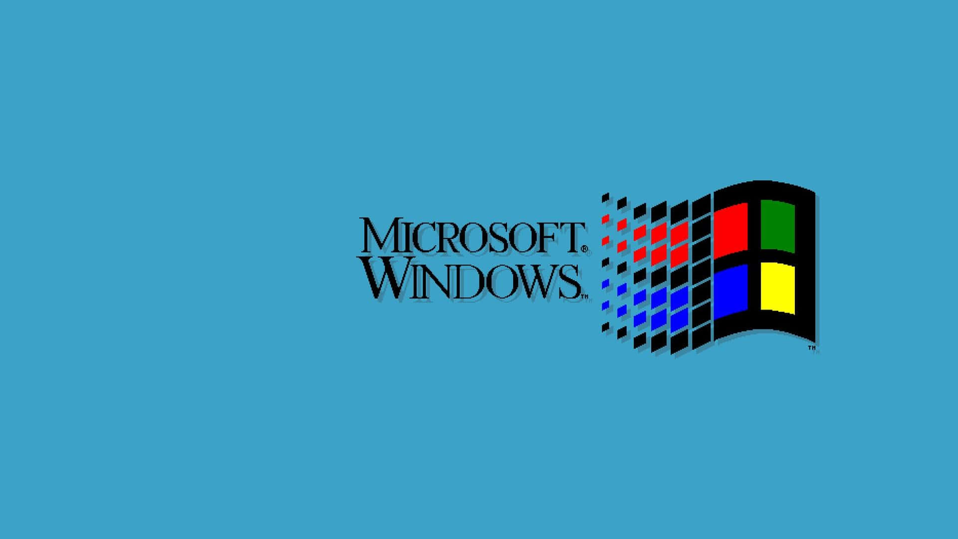 微軟Windows標誌，搭配藍色背景 壁紙