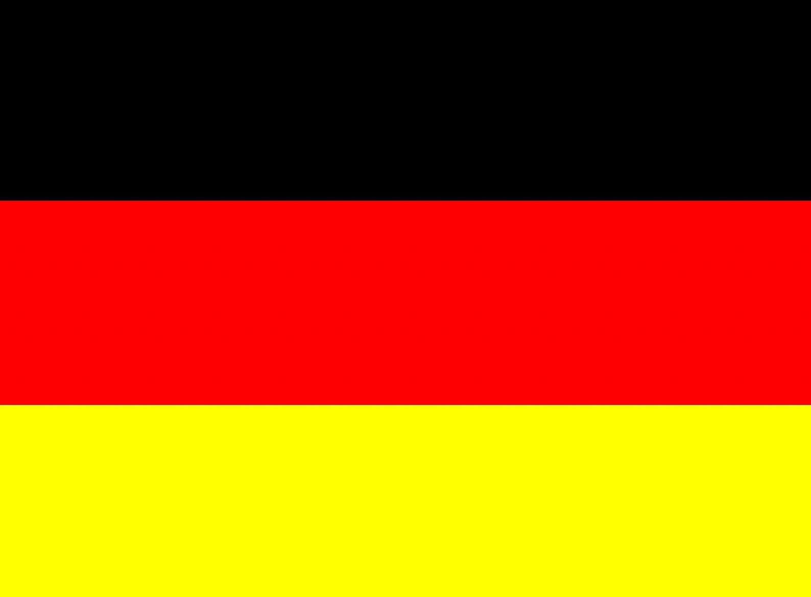 Flag 桌布 壁紙 — 德國國旗以鮮明的純色顯示黑、紅、金三條水平條紋。