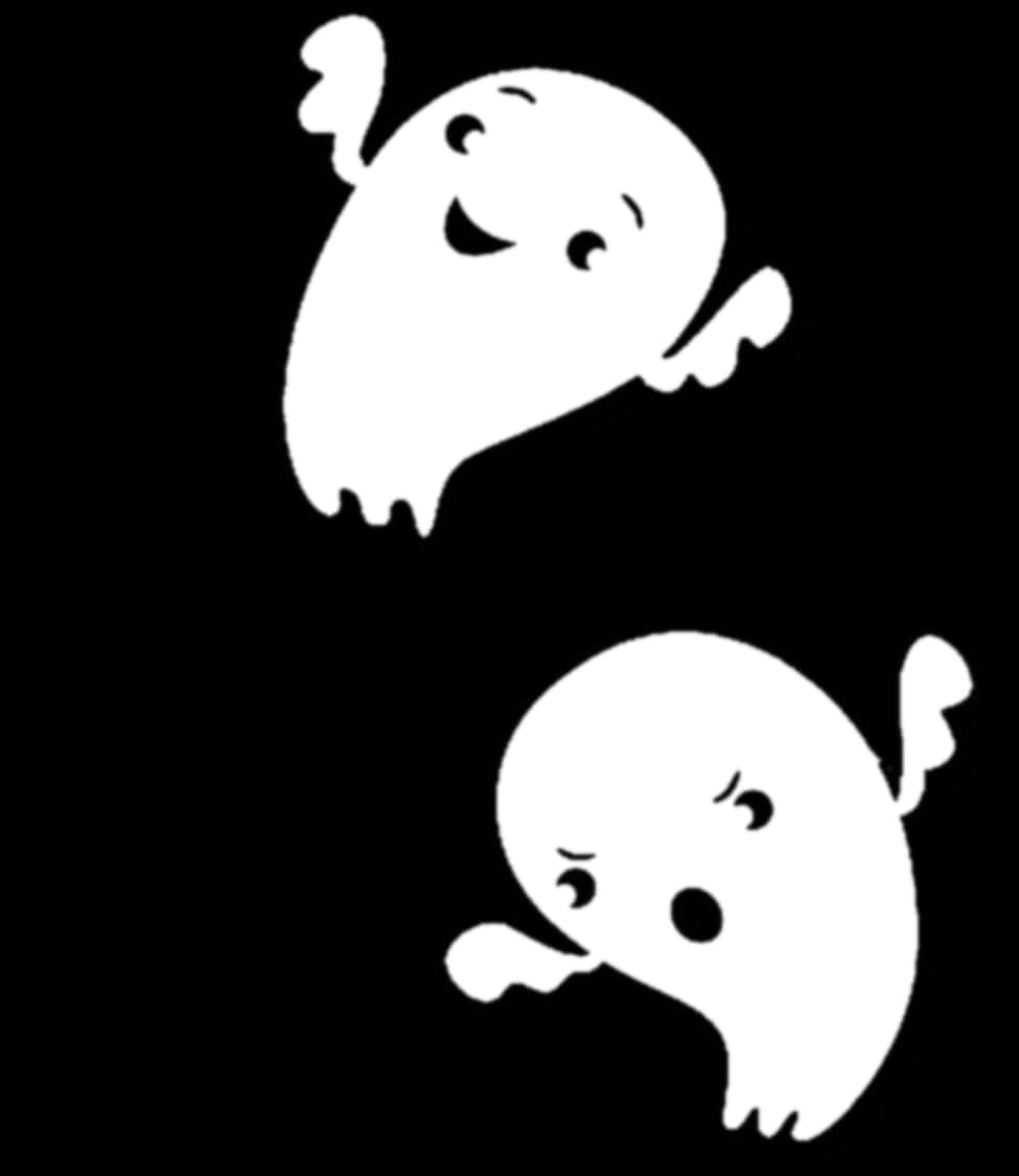 快樂與悲傷的卡通鬼魂 壁紙