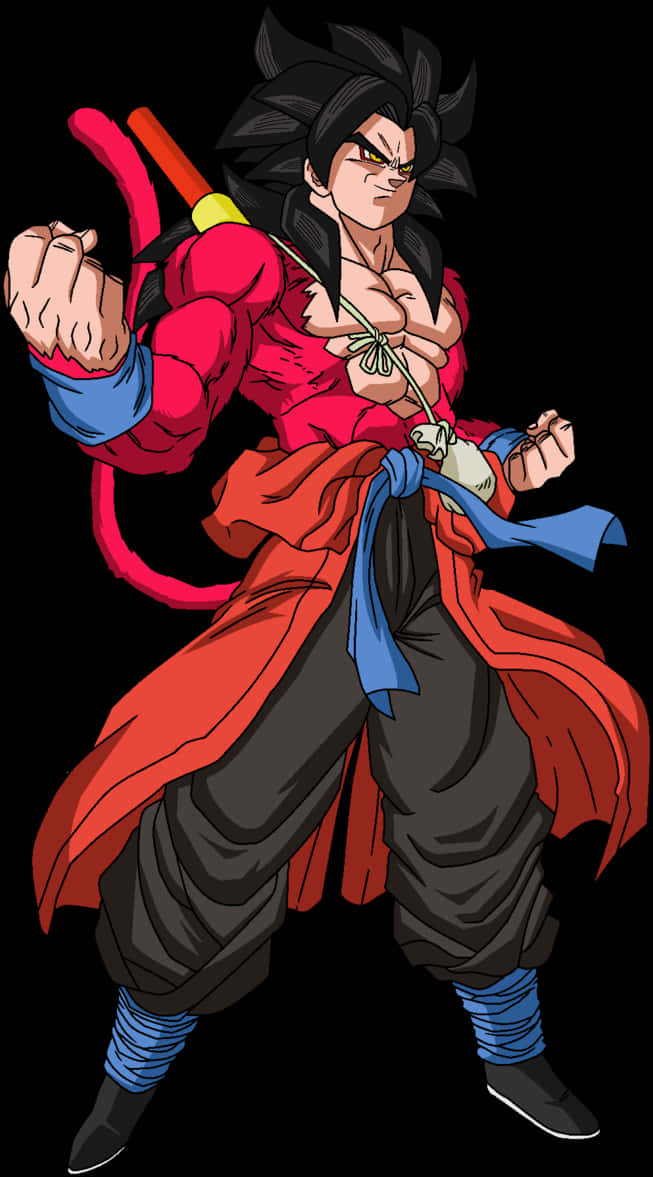 悟空紅色戰鬥服姿勢 — 龍珠 壁紙