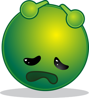 悲傷的綠色外星人表情符號 壁紙