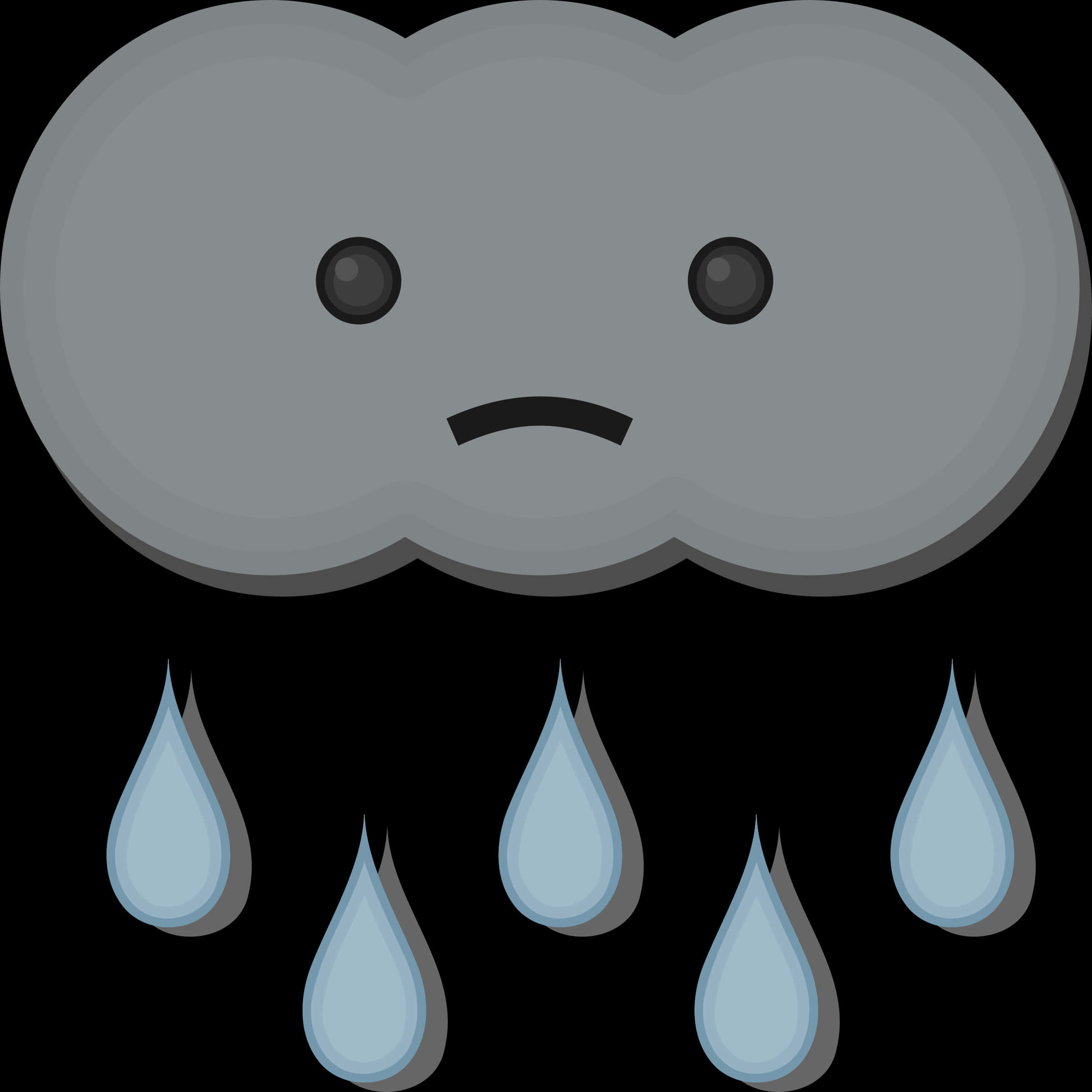 悲傷雨雲卡通 壁紙