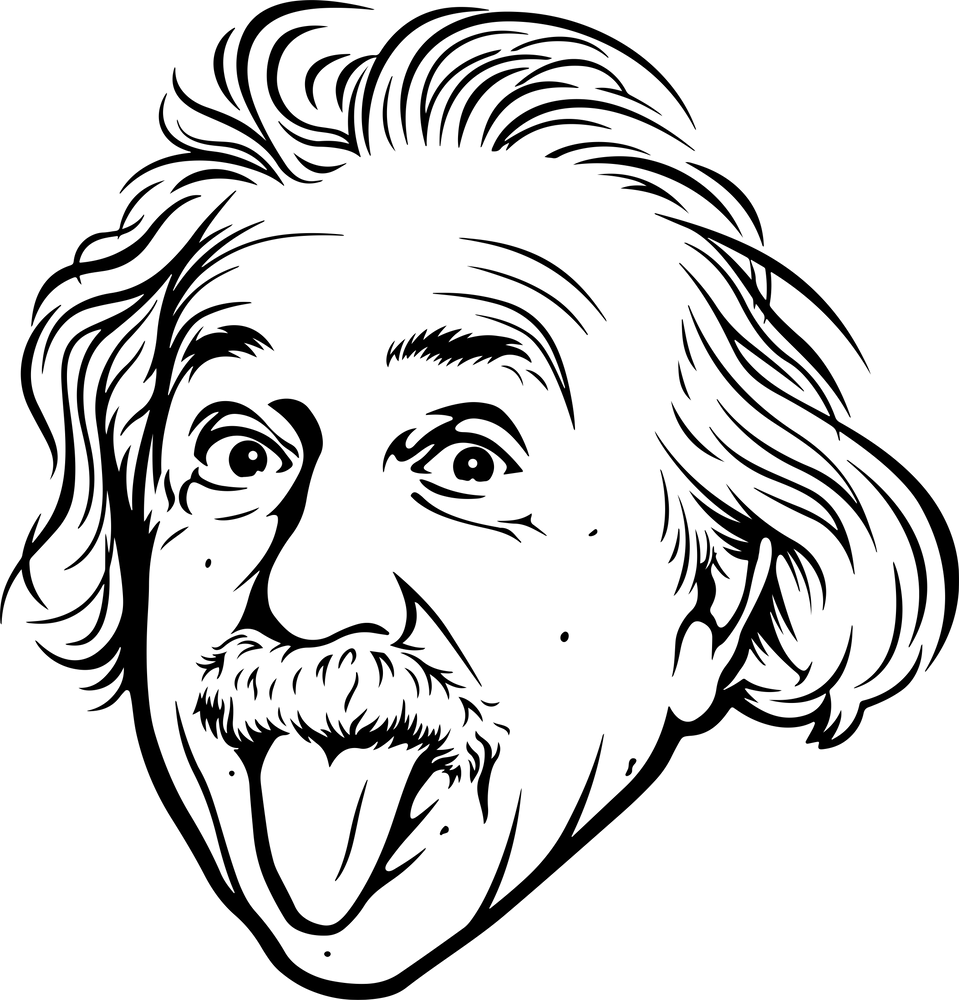 愛因斯坦吐舌頭卡通圖 壁紙