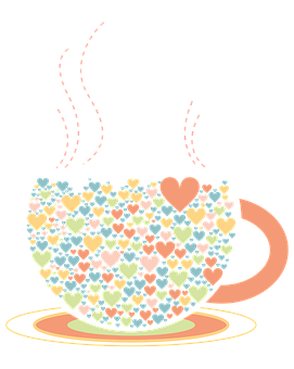 愛心滿溢咖啡杯 壁紙
