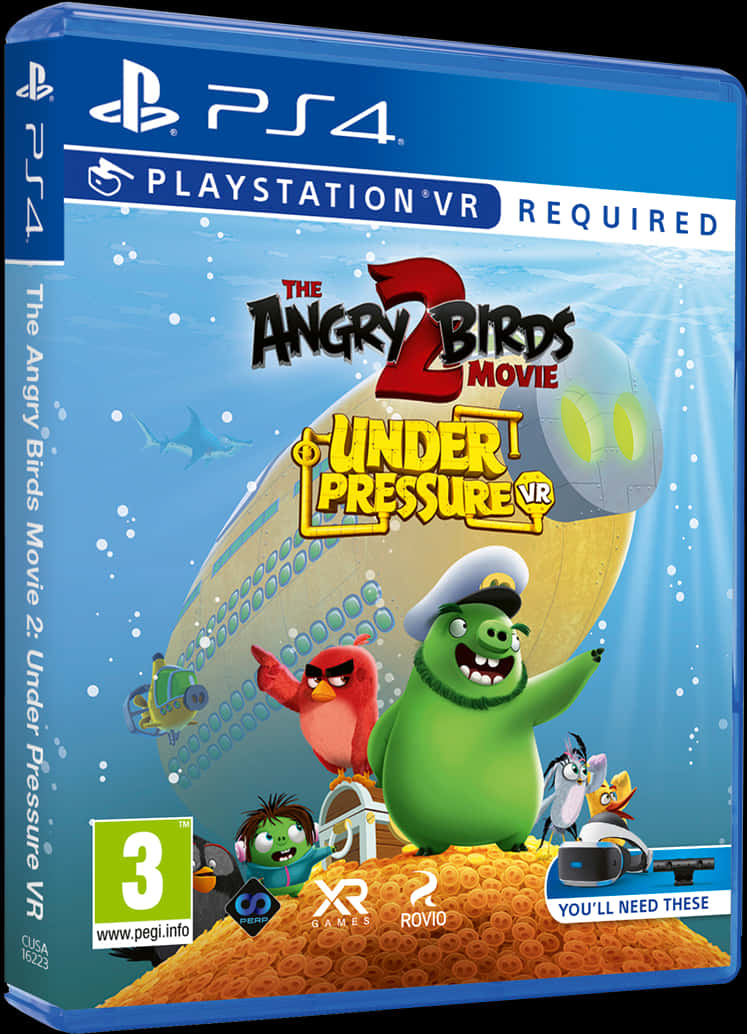 Angry Birds 桌布 壁紙 — 憤怒鳥角色在VR水下冒險中，與潛艇和鯊魚一起在藍色海洋場景中。