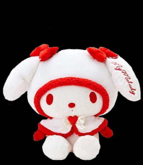 我的毛絨玩具紅白 — Sanrio 壁紙