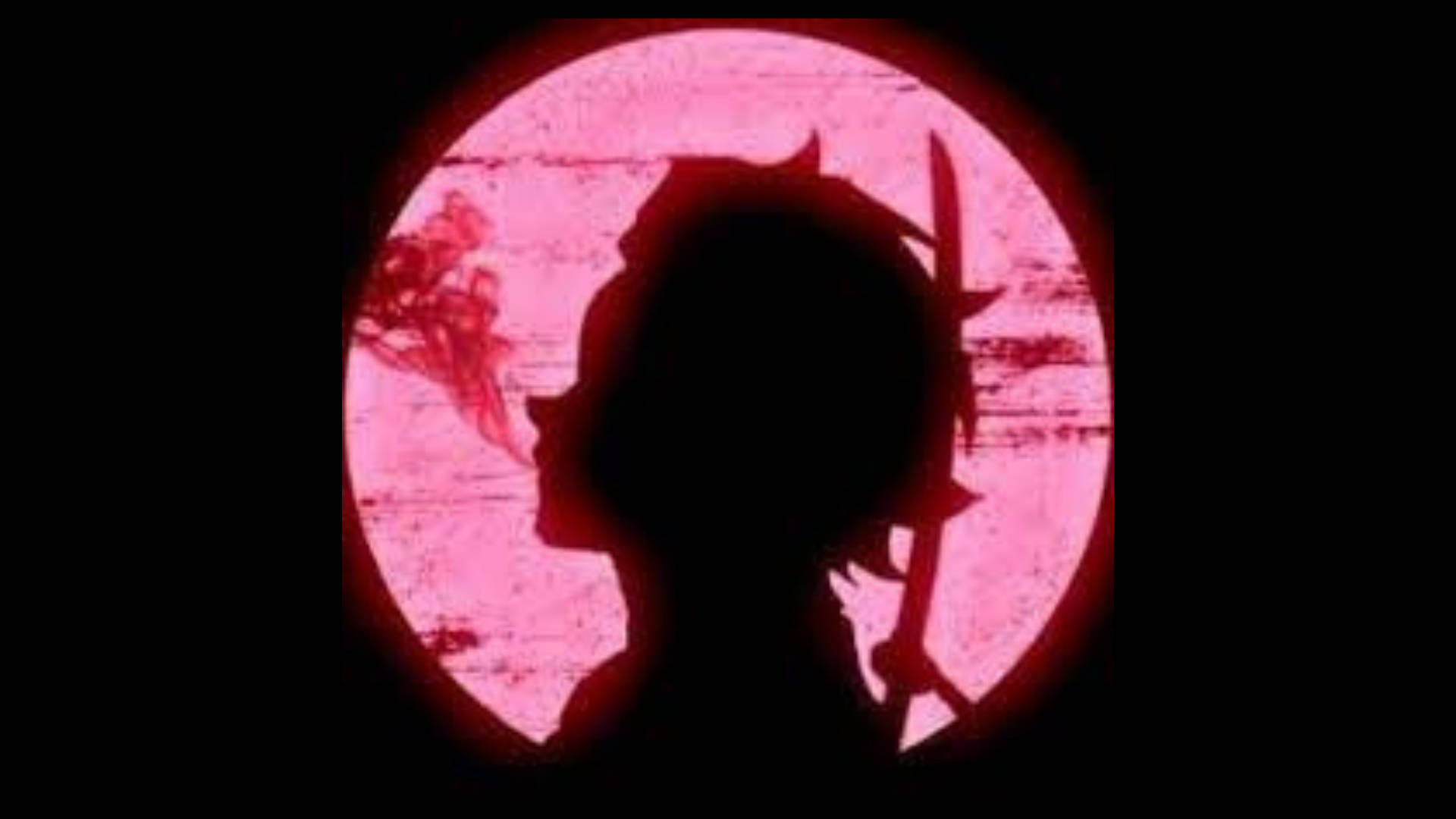 Boy 桌布 壁紙 — 戰士持劍剪影，背景為帶紋理的粉紅色圓形。