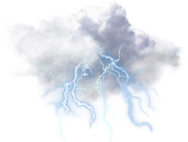 Raining 桌布 壁紙 — 戲劇性的風暴雲在 stark 黑色背景上閃爍著生動的藍色閃電。