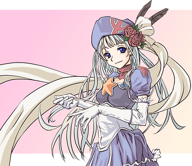 戴帽優雅動漫少女