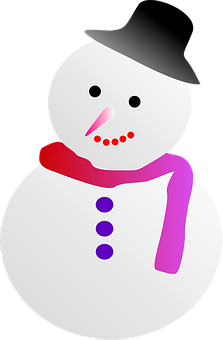 戴帽子圍圍巾的卡通雪人 壁紙