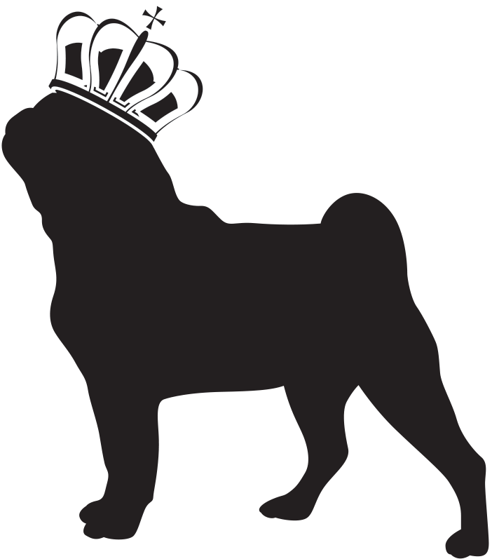 戴皇冠的皇家鬥牛犬剪影 壁紙