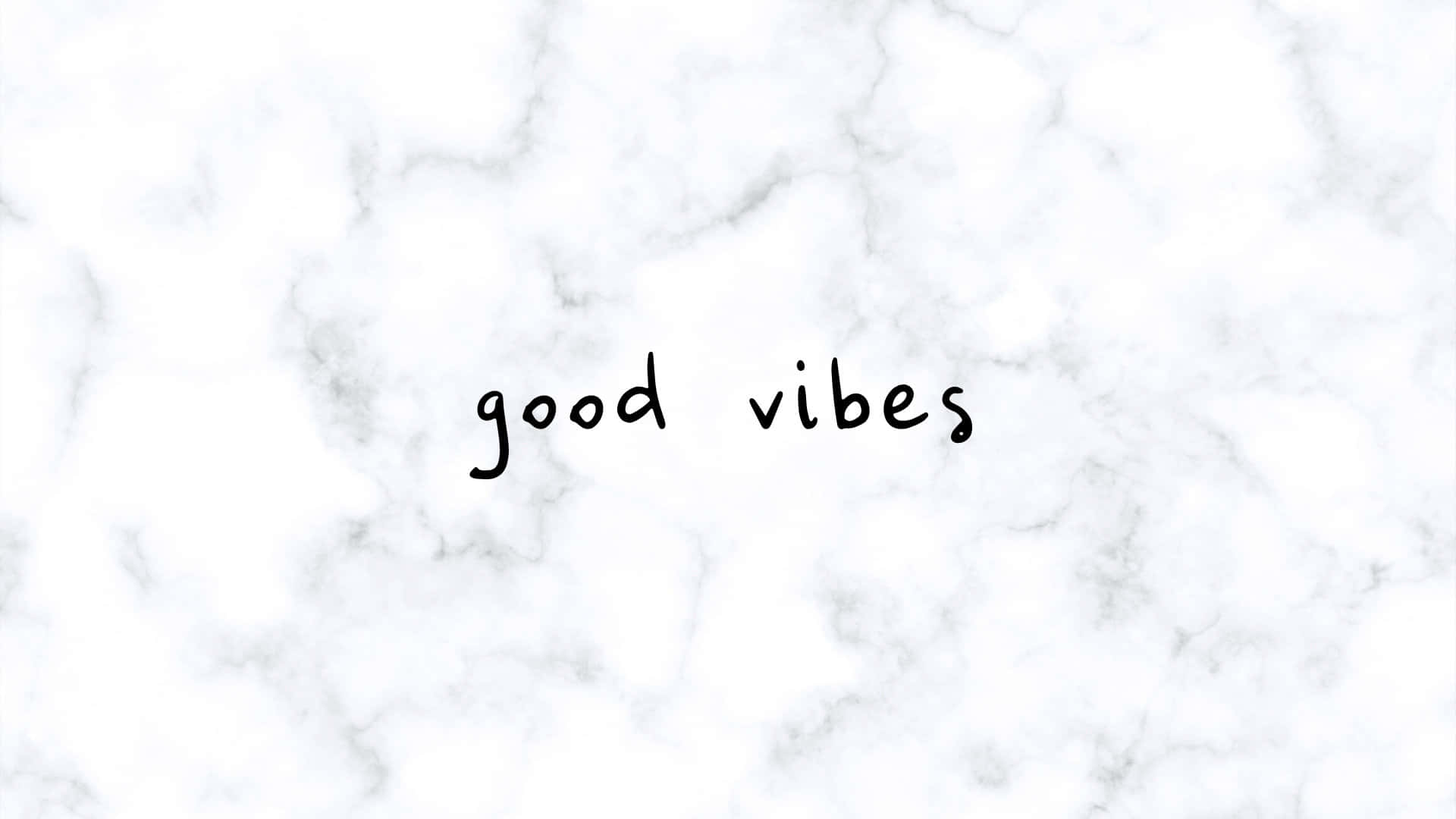 Good Vibes 桌布 壁紙 — 手寫短語 good vibes 在帶有灰色紋理的潔白大理石背景上。