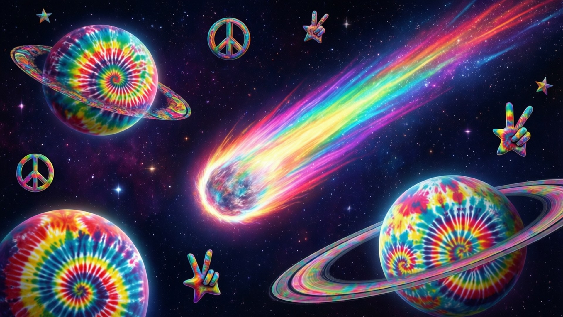 扎染太空行星 壁紙