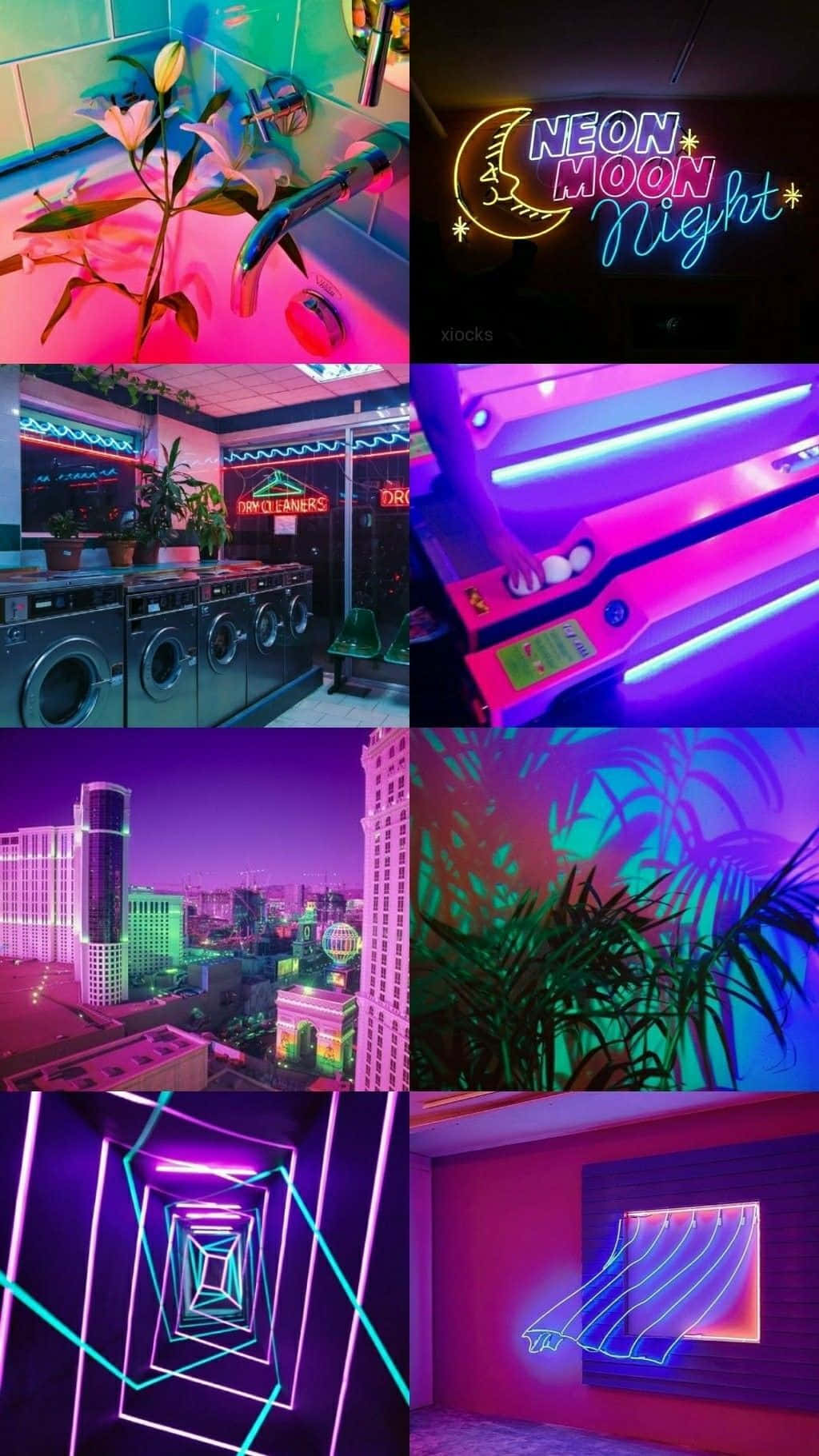 打造美麗的未來風格景觀，搭配完美的霓虹美學背景 壁紙