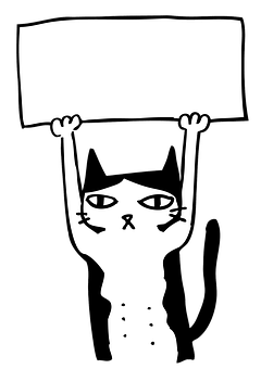 抗議貓咪手持空白標語 壁紙
