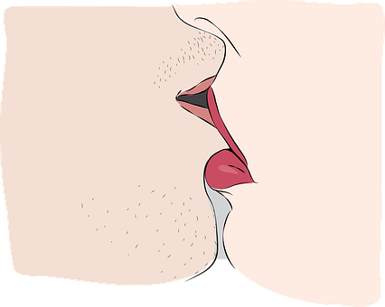 抽象之吻插畫 壁紙