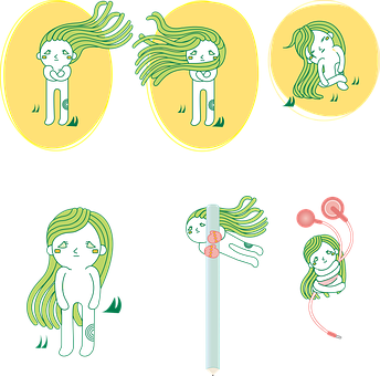 抽象人形插畫 壁紙