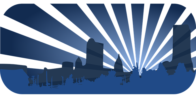 抽象城市剪影背景圖 — 城市風景 壁紙
