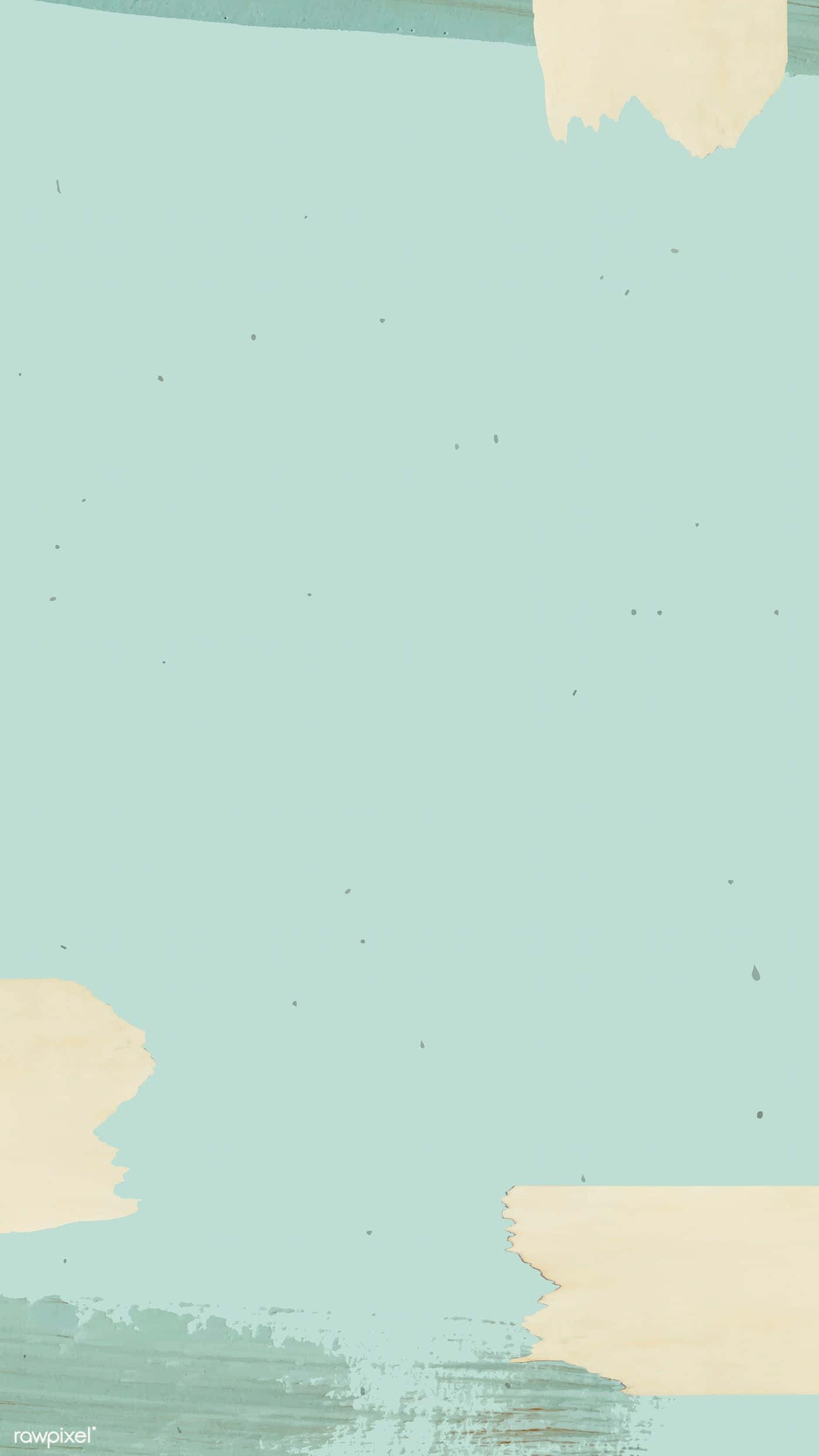 Pastel Minimalist 桌布 壁紙 — 抽象壁紙，帶有柔和的薄荷綠和米色油漆筆觸，營造出極簡紋理背景。
