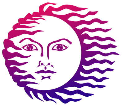 抽象太陽臉部插畫 壁紙