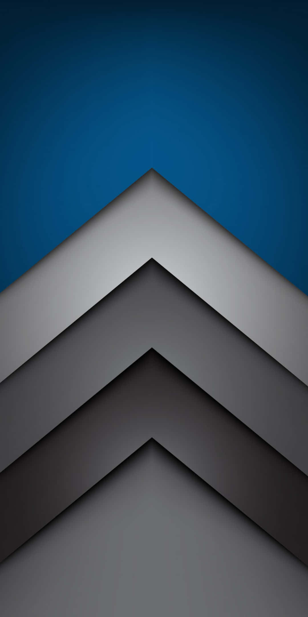 Layer 桌布 壁紙 — 抽象幾何圖案人字形紋理，以層疊灰色調呈現，背景為漸變藍色。